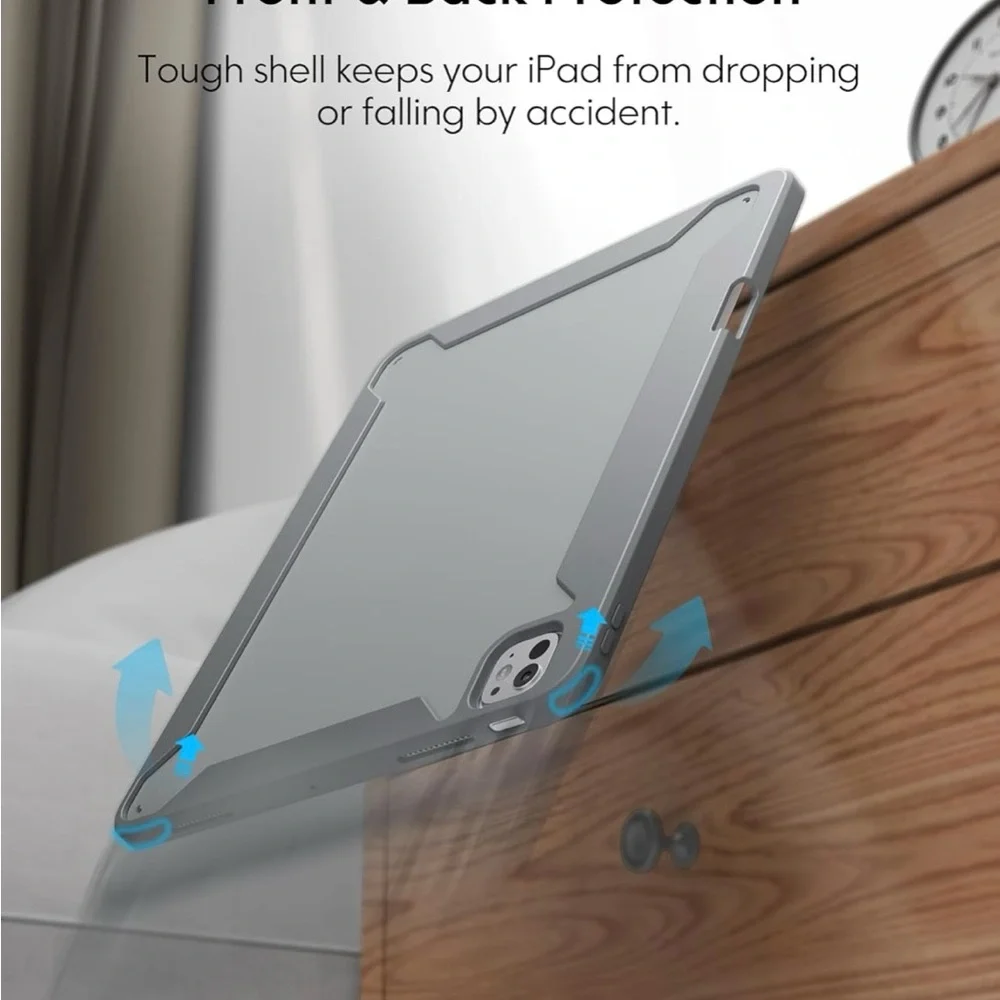 Gray Tablet Keyboard Case with Modern Design